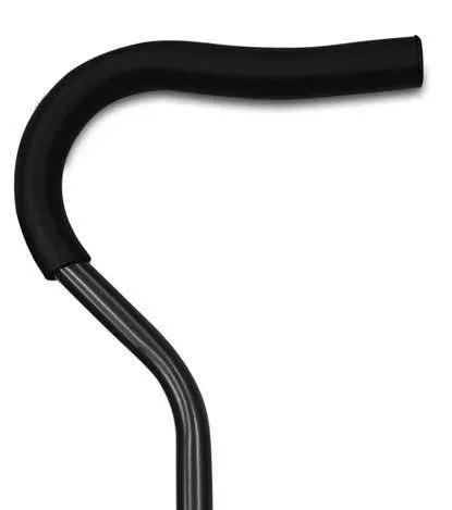 The underarm cradle, a single curved tube wrapped in thick black foam padding